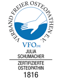 Das Logo vom Verband freier Osteopathen (VFO), in dem die Osteopathin Julia Schumacher Mitglied ist.